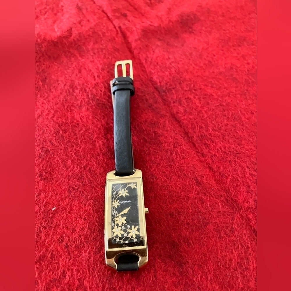 Women’s Marc Ecko Gold Black Leather Watch